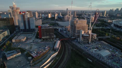 skyscrapers and westfield stratford shopping centre in london, england