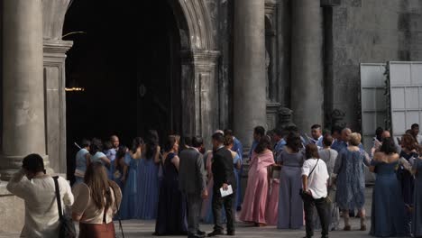 wedding celebration outside manila cathedral roman catholic, philippines