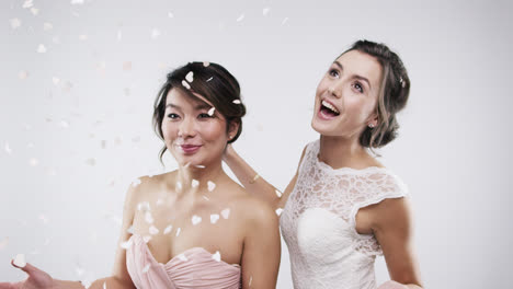 beautiful bridesmaid confetti shower slow motion wedding photo booth series