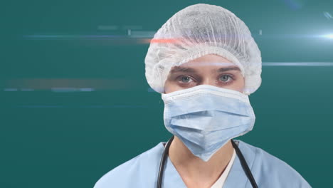 animación de una doctora que lleva una máscara de coronavirus covid-19