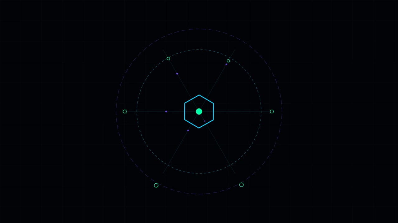 Abstract Digital Hexagon Interface Animation on Dark Background