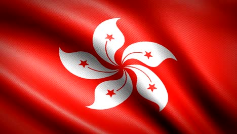 hong kong flag. seamless looping animation. 4k high definition video