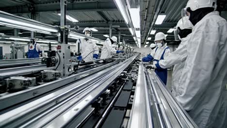 factory workers on an assembly line