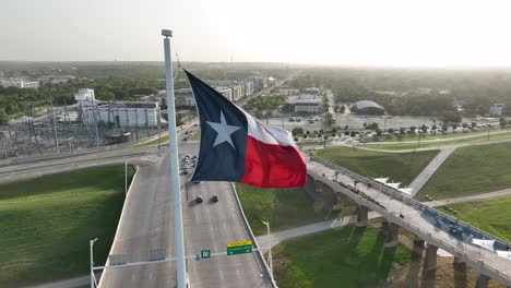 texas flag waves in wind