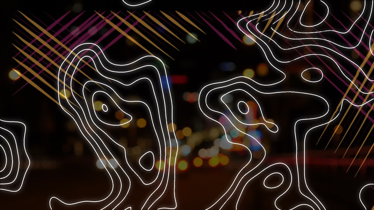 animación de líneas blancas sobre un fondo borroso