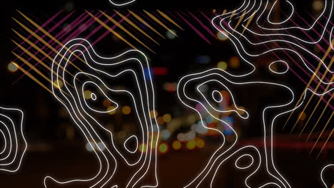 animation of white lines over blurred background