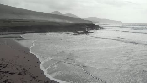 Aerial-of-moody-St-Finians-Bay-on-famous-Ring-of-Kerry-in-ireland