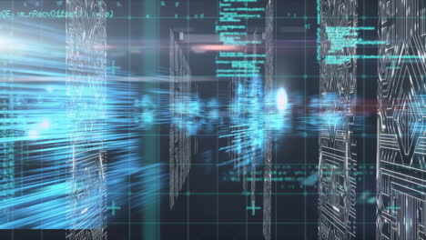 Animation-of-scientific-data-processing-over-chemical-structures-spinning