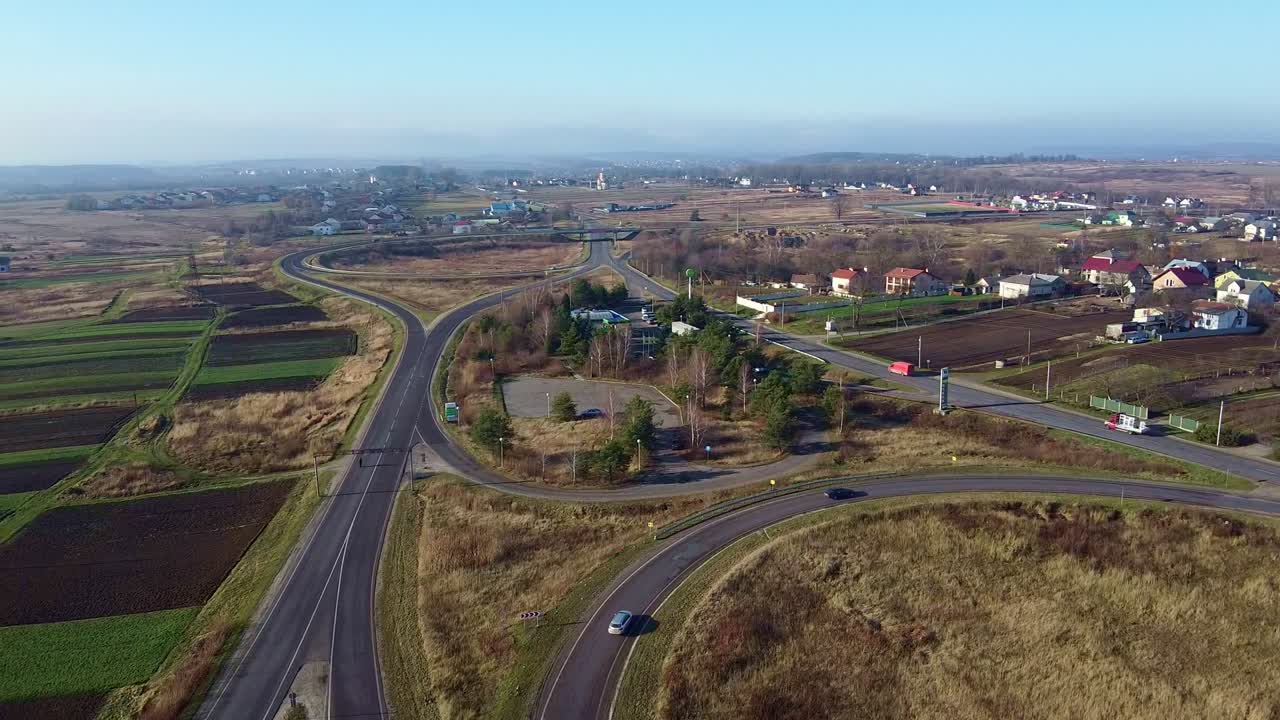 고리 도로 자동차 공중 시각