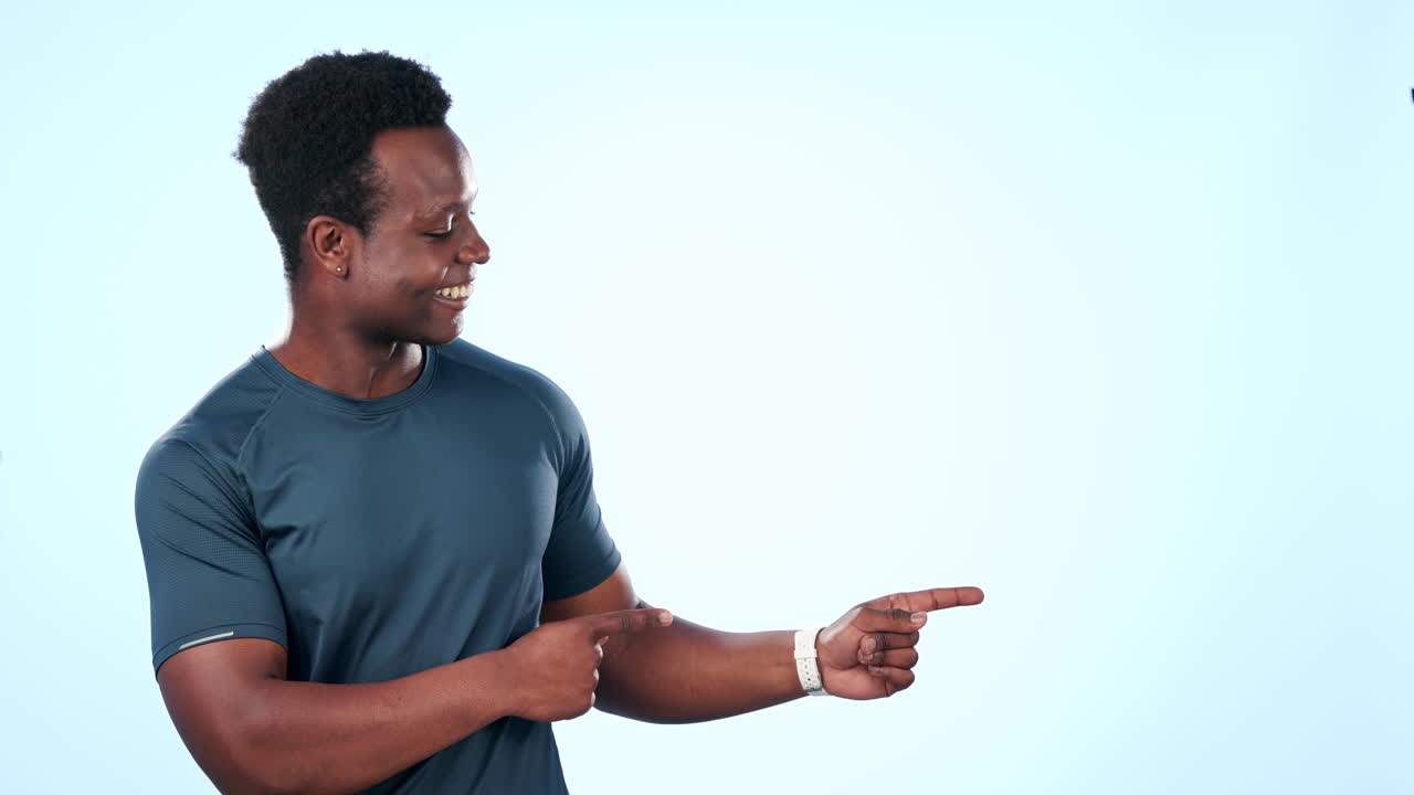 Training studio, happy black man