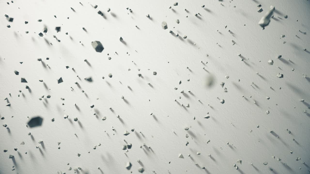 rocas que caen sobre un fondo blanco