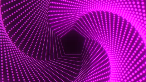 psychedelic and illusion purple neon hexagons on black gradient