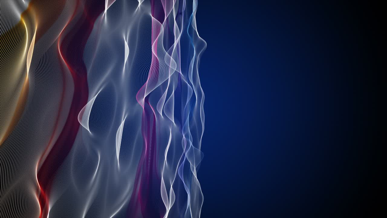 фантастическая анимация с объектом частичной волны в замедленном движении и пространством для текста, 4096x2304 петля 4k