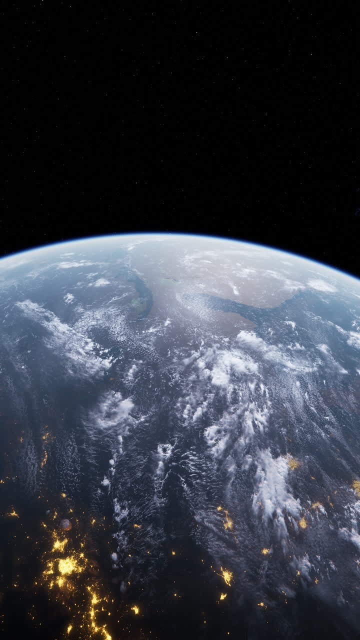 la tierra por la noche desde el espacio
