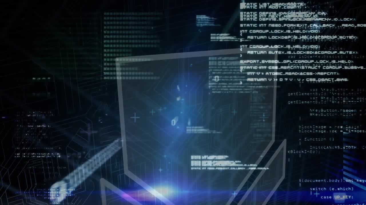 이진 코딩을 통해 컴퓨터 데이터 처리의 애니메이션