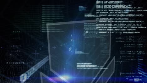 animación del procesamiento de datos por computadora a través de codificación binaria