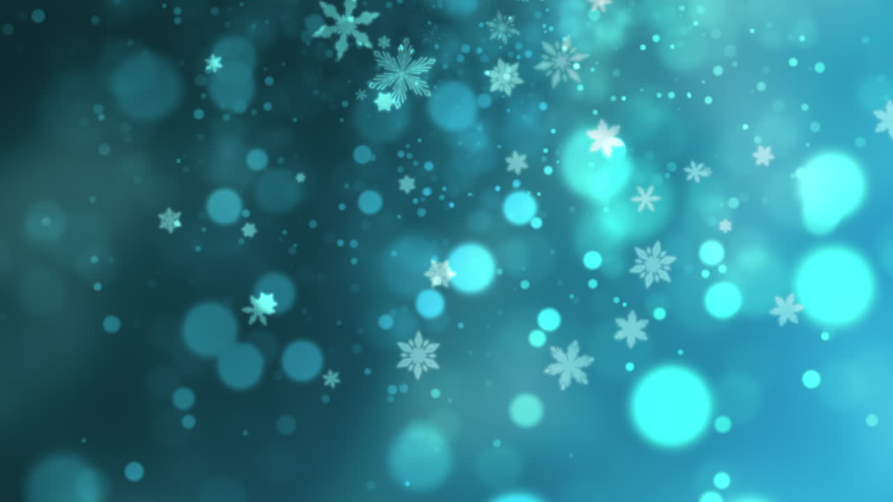 Flocos de neve brancos, estrelas e partículas abstratas de bokeh caindo