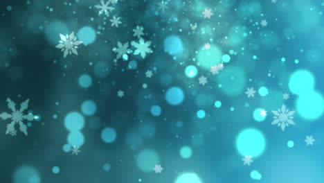copos de nieve blancos y estrellas y partículas abstractas de bokeh cayendo