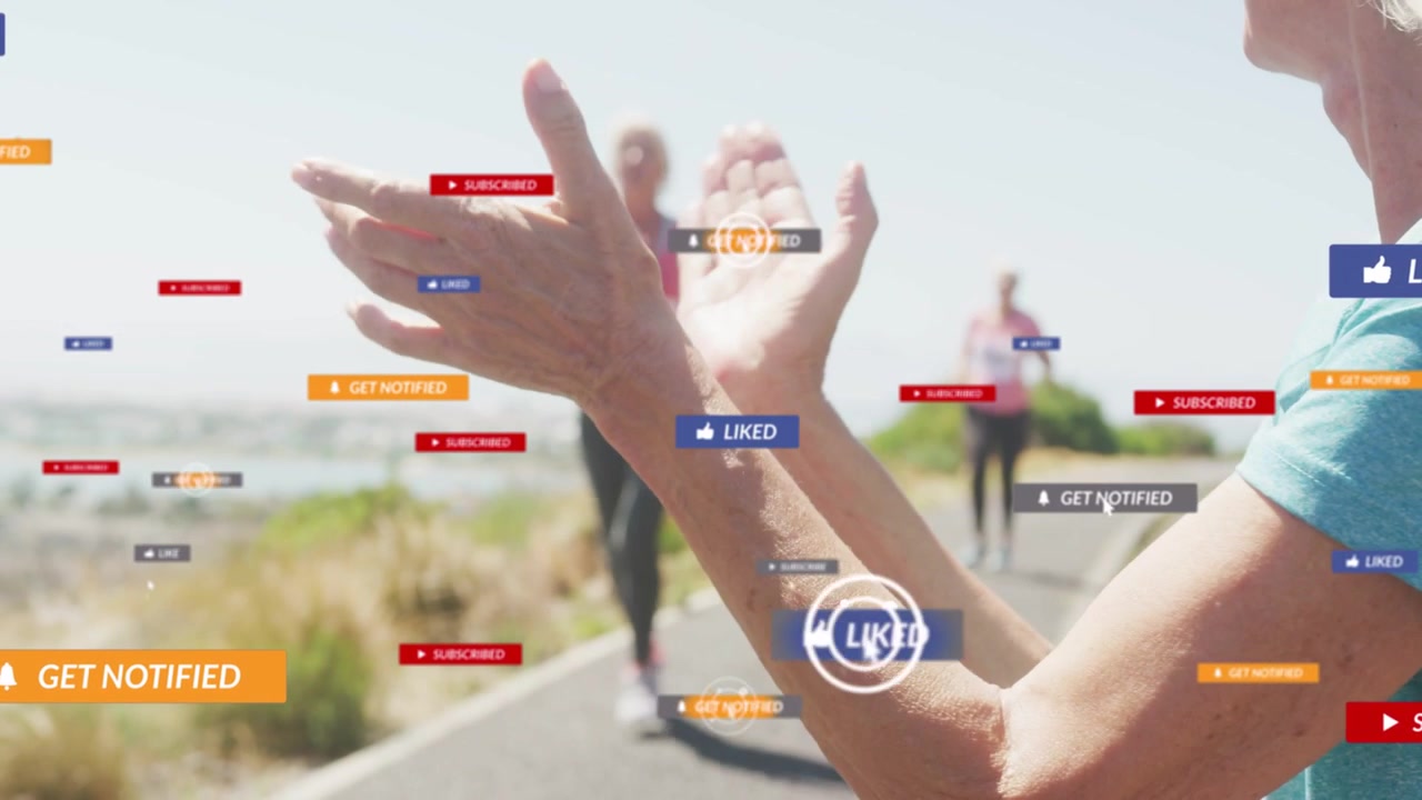 Woman clapping, cheering, generating social icons as runner with bib 1203 passing for marketing