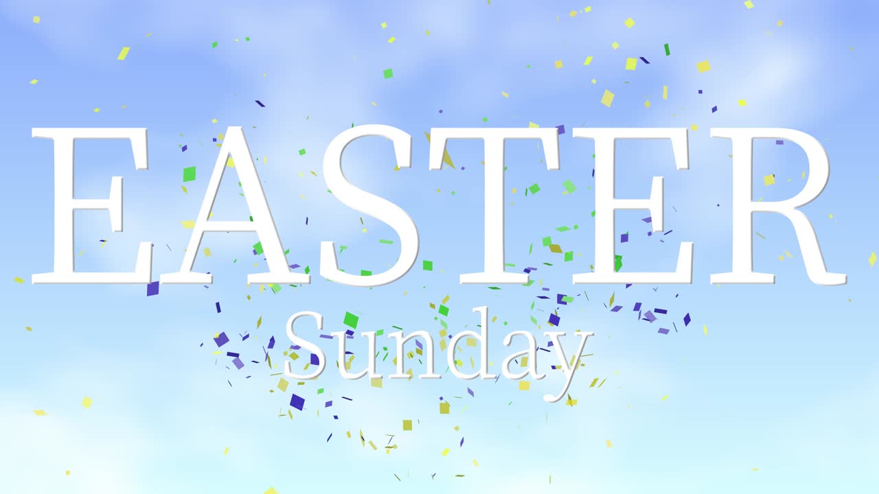 부활절 일요일 이벤트 텍스트 애니메이션 모션 그래픽
