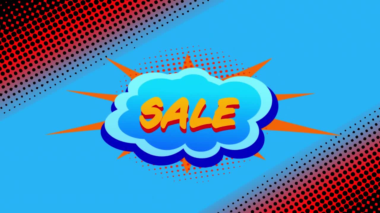 gráfico de venta en un banner en forma de nube