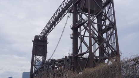 historic vertical lift  bridge in cleveland ohio flats