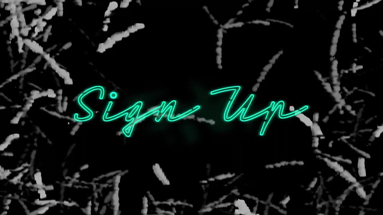 텍스처 된 배경 위에 네온 표지 텍스트의 애니메이션