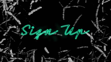 Animation-of-neon-sign-up-text-over-textured-background