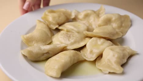 plate of pierogi