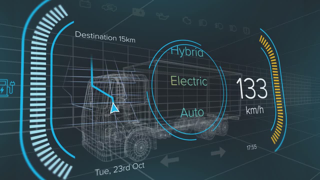 анимация 3d-модели автомобиля на темном фоне