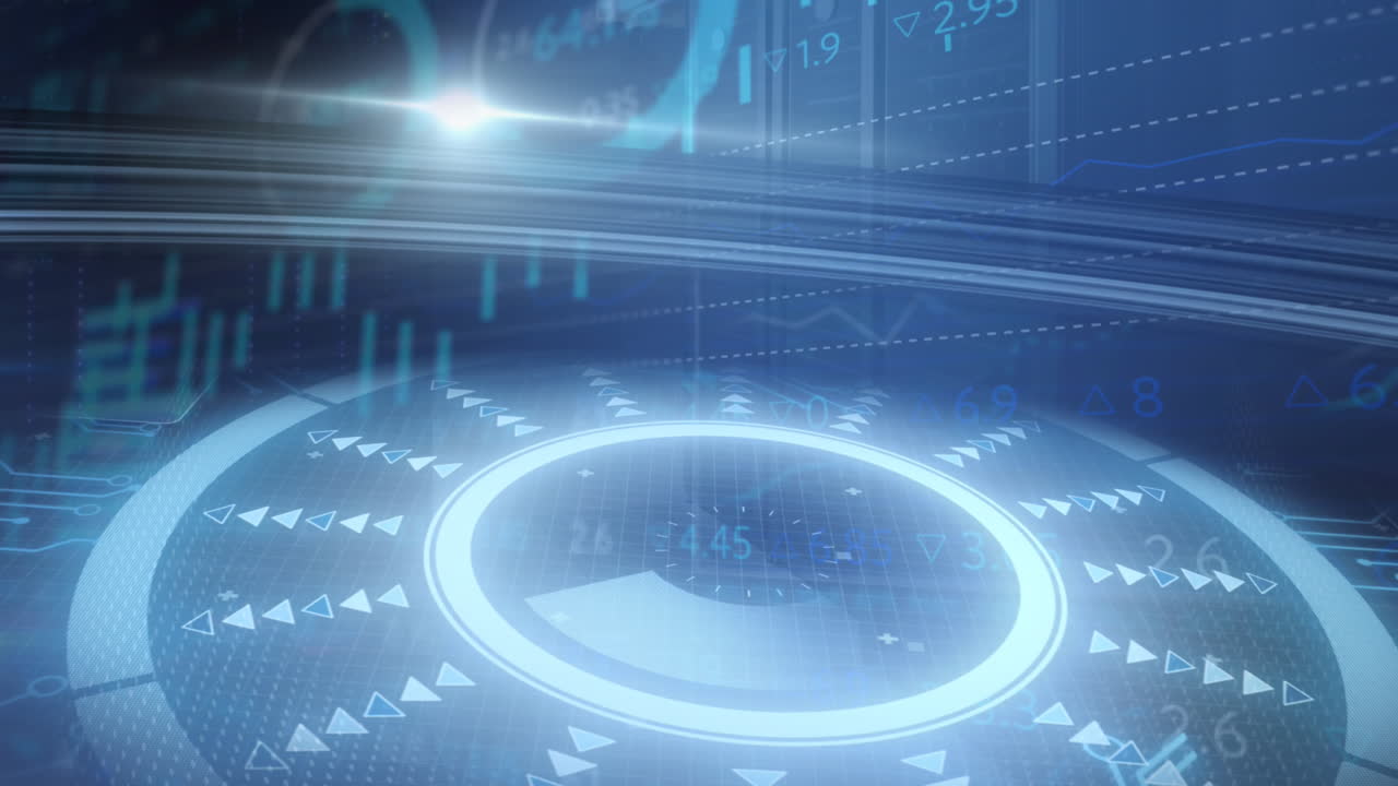 디지털 그리드를 통해 범위 스캐닝과 데이터 처리의 애니메이션