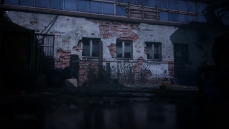 frightening abandoned factory at night