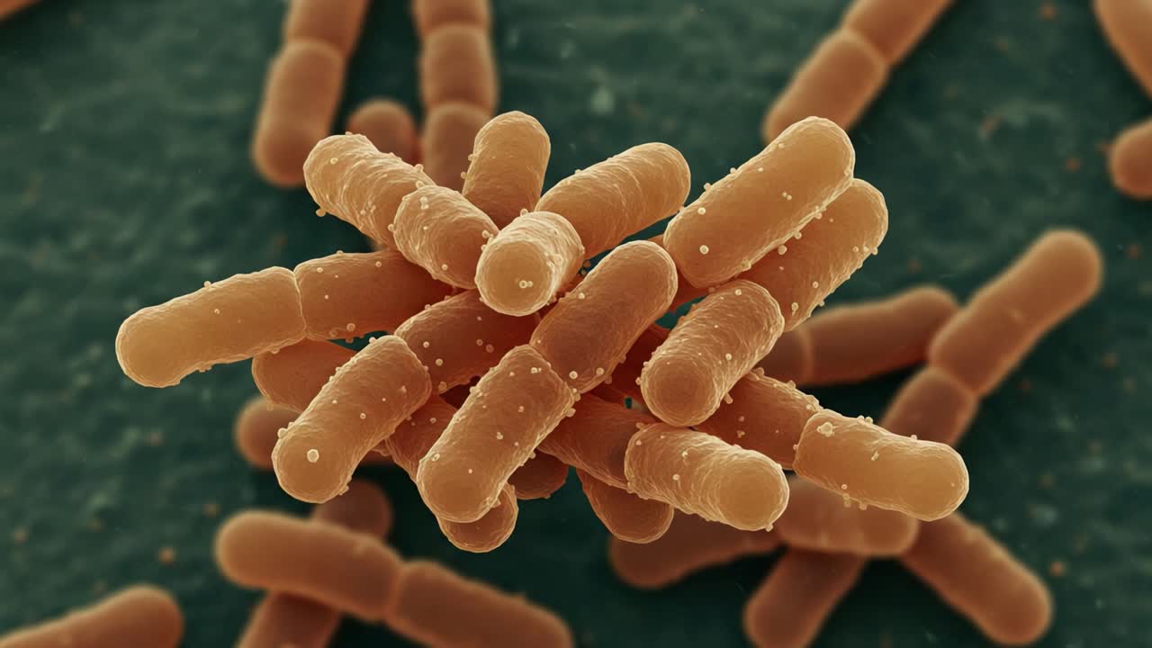 Detailed Microscopic View of Bacteria: Observing the Complex Structure and Unique Features of Microscopic Organisms in a Laboratory Setting