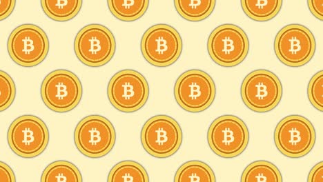 bitcoin coin rotates decreases and increases, seamless loop. btc icon symbol cryptocurrency motion animation. horizontal composition, 4k video quality