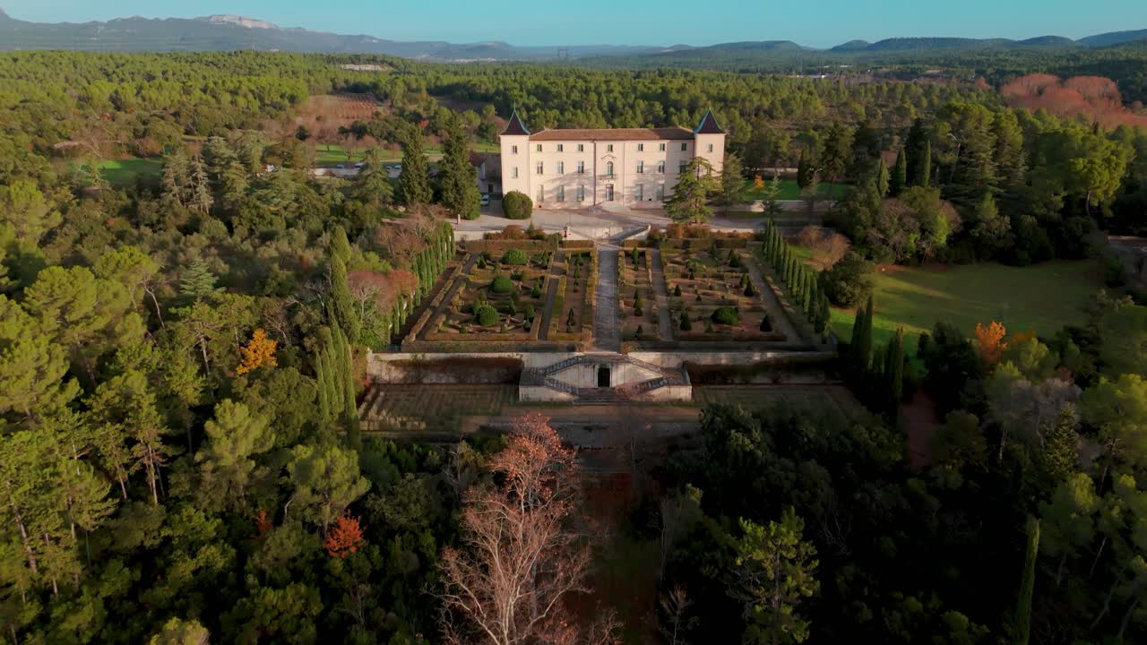 Autunno al Domaine de Restinclières, Prades-le-Lez, Francia - vista aerea