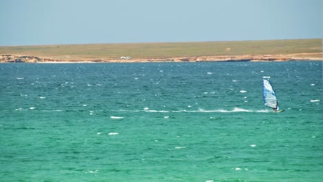 windsurfing on the coastline