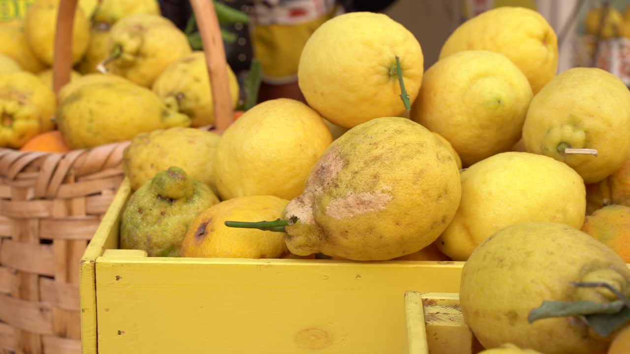 A box of Italian lemon in the Amalfi coast