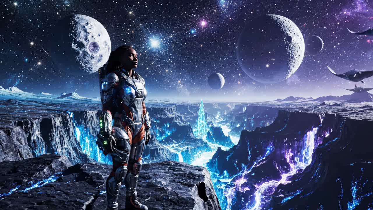 Astronaut Exploring an Alien Planet