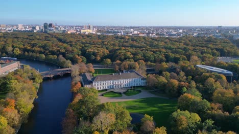 aerial view of charlottenburg palace in autumn