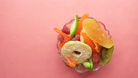 dried fruits and berries on pick background