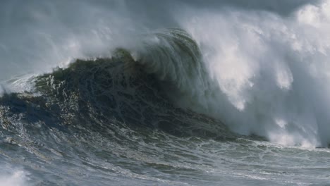 slow motion of a wave in nazaré, portugal