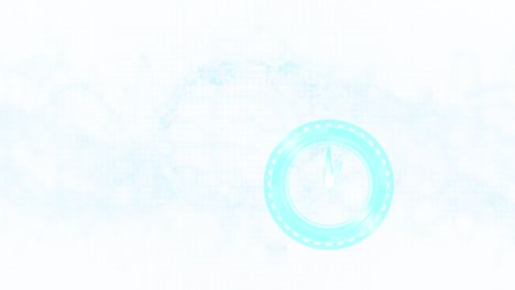 animación de un reloj moviéndose rápido y un cerebro humano con un soporte de adn girando sobre un fondo blanco