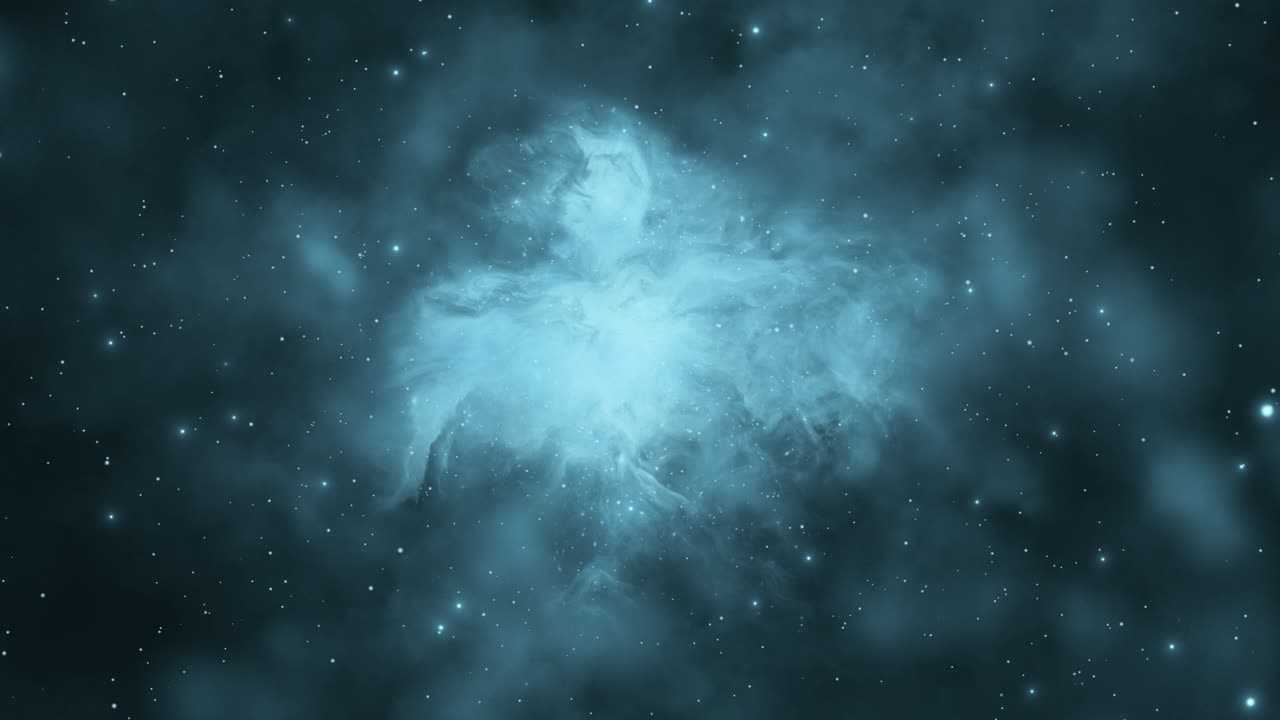 4K 3D 렌더링 우주 비행, 나선 성운의 깊은 곳에서 별이 빛나는 우주를 향해 날아가는 모습