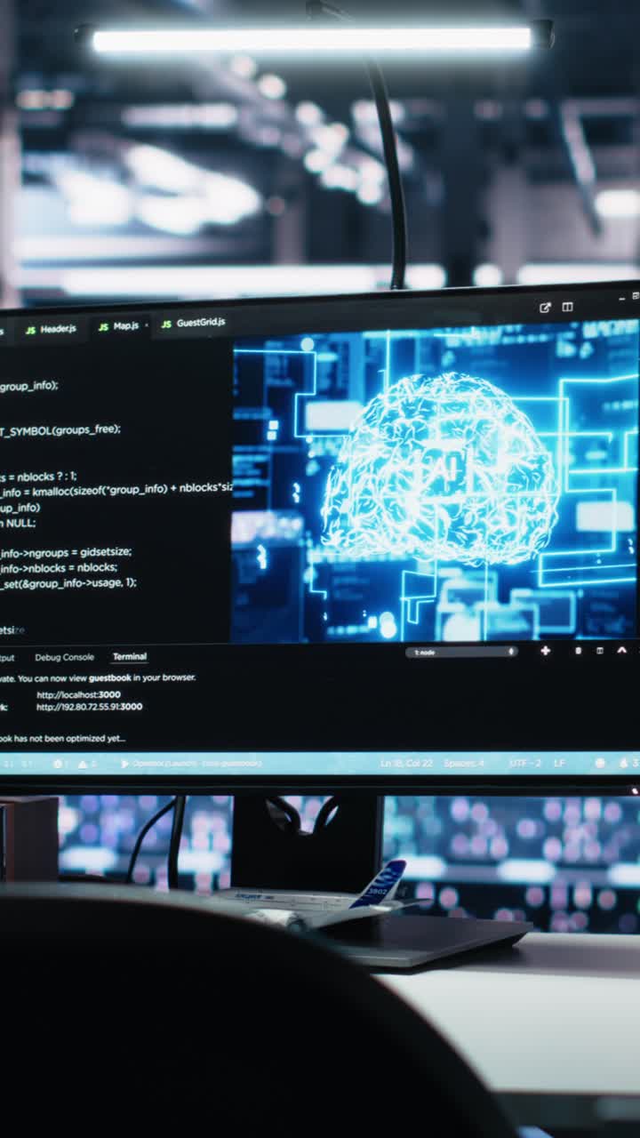 Vertical video Computers in data center supporting AI training workflows