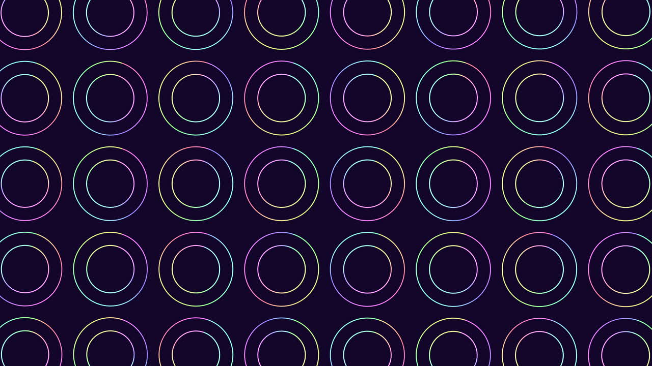 patrón circular vibrante en fondo oscuro círculos simétricos flotantes con colores superpuestos