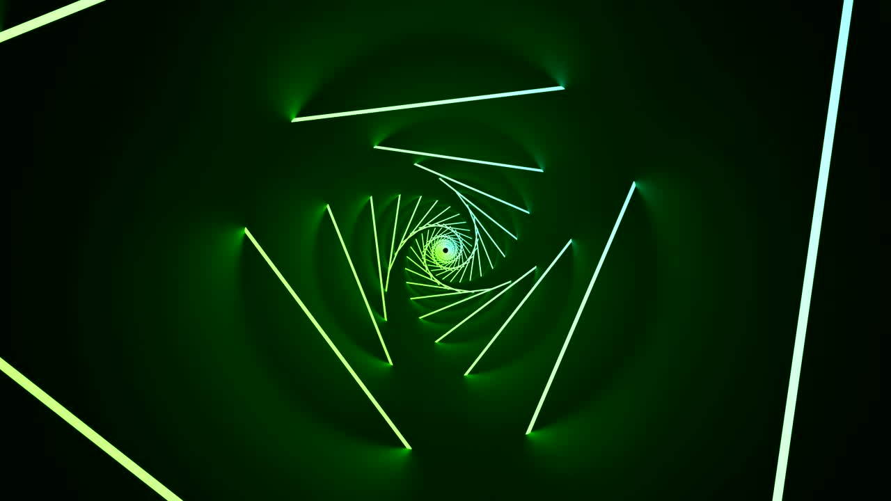 tunnel a spirale triangolare al neon