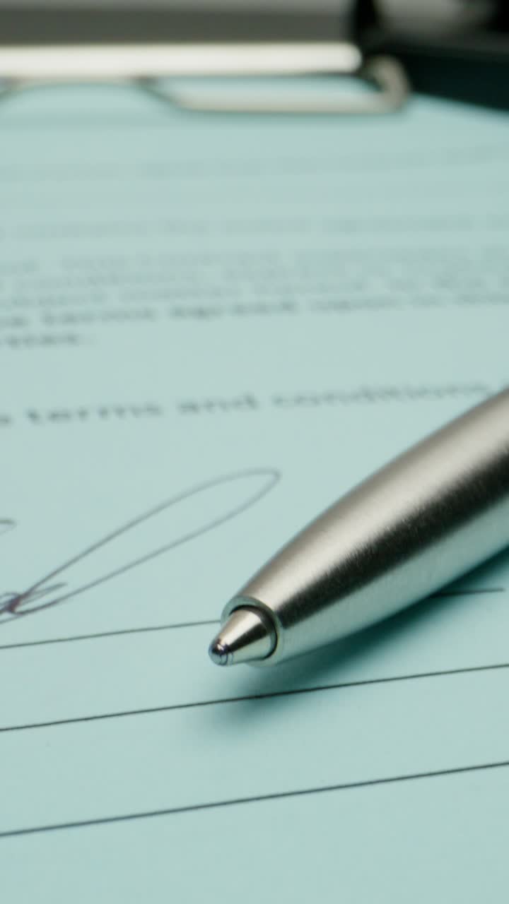 documento de contrato con bolígrafo y firma