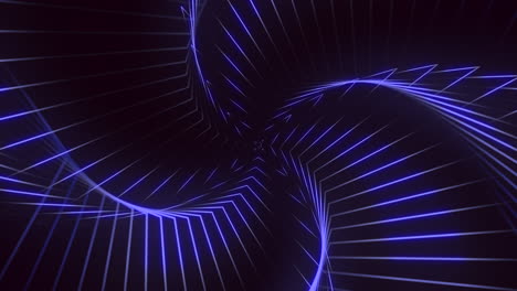 Dynamische-Blaue-Spirale,-Faszinierende-3D-Illusion-Konvergierender-Linien