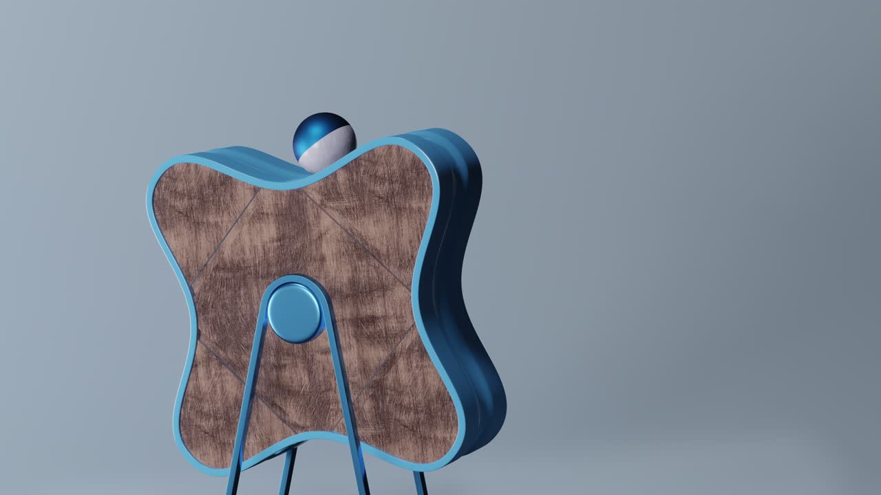 animación sin fin. rollo de pelota en el camino en bucle sobre fondo azul. vídeo extrañamente satisfactorio.