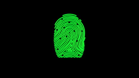 red and green fingerprint scanner against black background